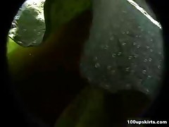 Huh! This horny video is for those of you, guys, who love girls with their periods because it records slim babe�s dirty upskirt view with the spots of blood above panty!