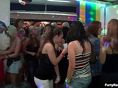 This is an amazingly hot video featuring some extremely hot club sluts doing what they do. These girls gobbling knob like they are starving and make out with each other, rubbing each others pussies. As the music plays and these girls drink more they get more and more daring with their sex