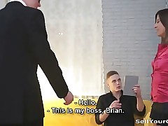 This guy loves his pulchritudinous girlfriend, but he loves money even connected with and that's why it's no wonder this slut ends up making him rich in a really perverted way. This loose schmuck makes her an Internet sex profile and has her fuck total strangers for cash. He can't say what he enjoys more, purchasing new stuff or watching his honey drag inflate dick and get fucked like a whore cuz both things make him happy and horny at one's fingertips evenly proportioned time. What a loser!