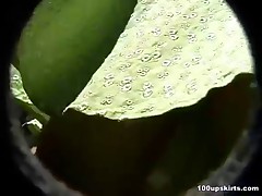 Huh! This horny video is for those of you, guys, who love girls with their periods because it records slim babe�s dirty upskirt view with the spots of blood above panty!